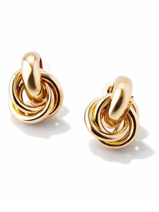 Anthropologie Jewelry - New! Reese 14K Gold Plated Intertwine Post Earrings (2005) NWOT